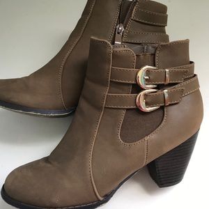 Brown Booties with Buckles